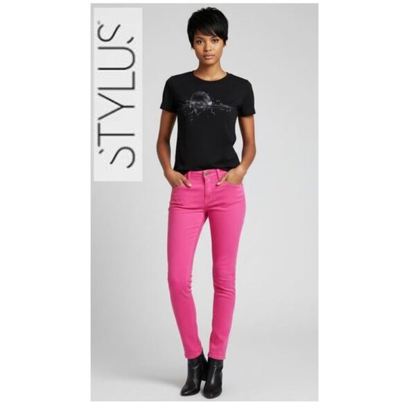 NWT! STYLUS - Fuchsia pink skinny jeans (US 32 Waist/Size:14) - Picture 1 of 8